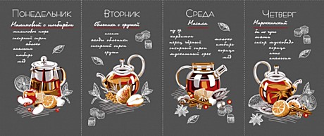 Набор для кухни (8 вафельных полотенец 30*60) Неделька Чай