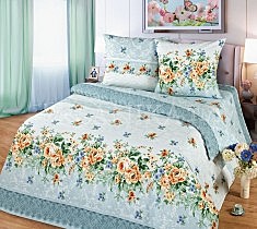 КПБ 2,0 бязь набивная Валенсия Самойловский текстиль 125 гр/кв.м Чёскыд ун (пр.рез.160*200;под.175*215;нав.70*70-2шт.)