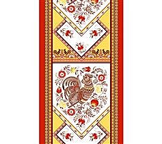 Раннер (дорожка настольная рогожка) 45*185 160 пл. Вологодские мотивы красный