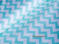 Наволочка 50*50 бязь набивная Зигзаг мята 1692/16 Прогресс 125 гр/кв.м. Чёскыд ун
