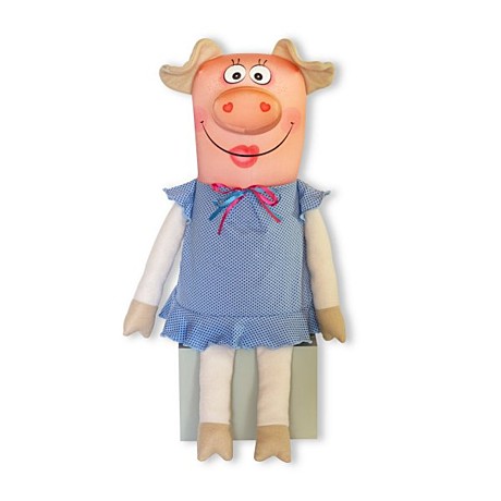 Игрушка Антистресс Хрюшка Олечка большая синий 80*16