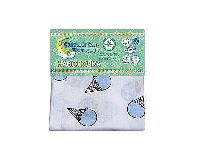 Наволочка 50*50 бязь набивная Мороженое голубое 1812/3 Прогресс 125 гр/кв.м. Чёскыд ун