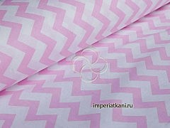 Наволочка 50*50 бязь набивная Зигзаг розовый 1692/2 Прогресс 125 гр/кв.м. Чёскыд ун