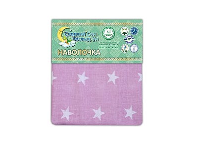 Наволочка 50*50 бязь набивная Звездочки розовые 1700/2 Прогресс 125 гр/кв.м. Чёскыд ун