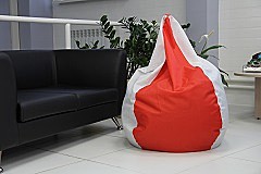 Кресло бескаркасное Апельсин подрастковый 122*60 см чехол верх оксфорд красный-белый