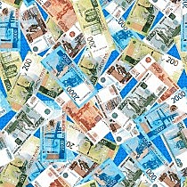 Простыня 1,5 сп 150*215 полотно вафельное Деньги 5477/1 (604303)