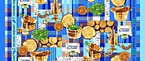 Полотенце банное вафельное полотно набивное 100*150 С легким паром синий 160 гр/кв.м С легким паром