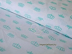 Наволочка 50*50 бязь набивная Корона б/з мята 369/16 Прогресс 125 гр/кв.м. Чёскыд ун
