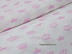 Наволочка 50*50 бязь набивная Корона б/з розовая 369/2 Прогресс 125 гр/кв.м. Чёскыд ун