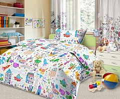 Простыня детская 110*150 бязь набивная Каляка-Маляка 5846/1 125 гр/кв.м. Чёскыд ун (614807)