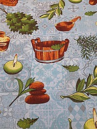 Комплект для сауны мужской (килт,полотенце) вафельное полотно набивное 160 гр/кв.м Баня голубой (617325)