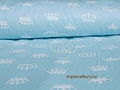 Наволочка 50*50 бязь набивная Корона голубая 1694/3 Прогресс 125 гр/кв.м. Чёскыд ун